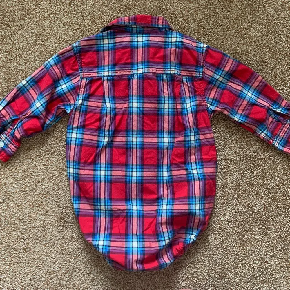 Osh Kosh b Gosh long sleeve plaid button down 18M